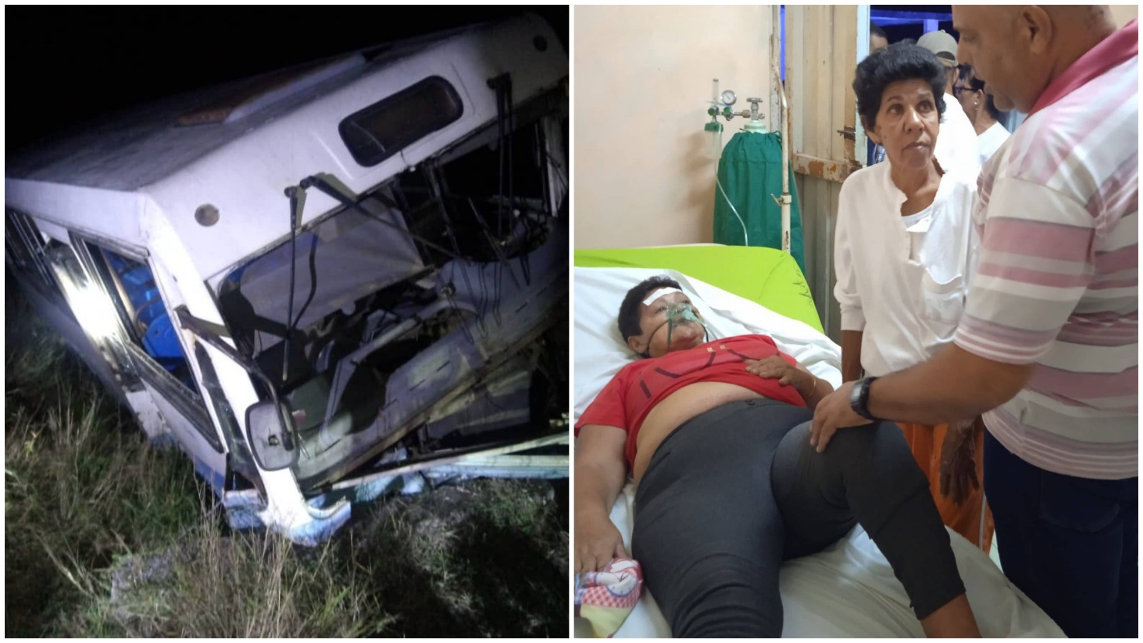 Choque del medibus de Guáimaro deja 56 heridos incluidos embarazadas y niños menores