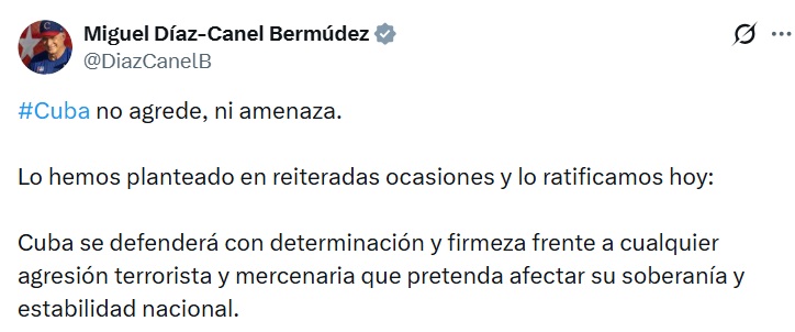Díaz-Canel sobre tiroteo a lancha de Florida Cuba no agrede, se defiende