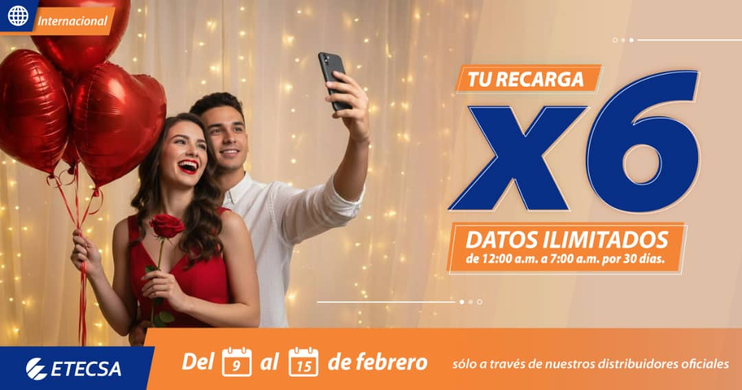 Etecsa promociona recarga internacional que multiplica x6 el saldo principal
