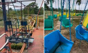 parque de diversiones en ruinas en Cuba