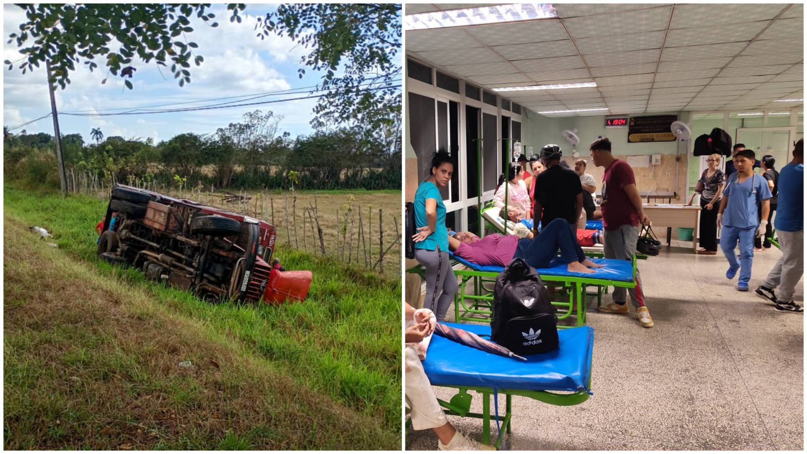 Accidente masivo en Villa Clara volcó camión particular causando múltiples heridos