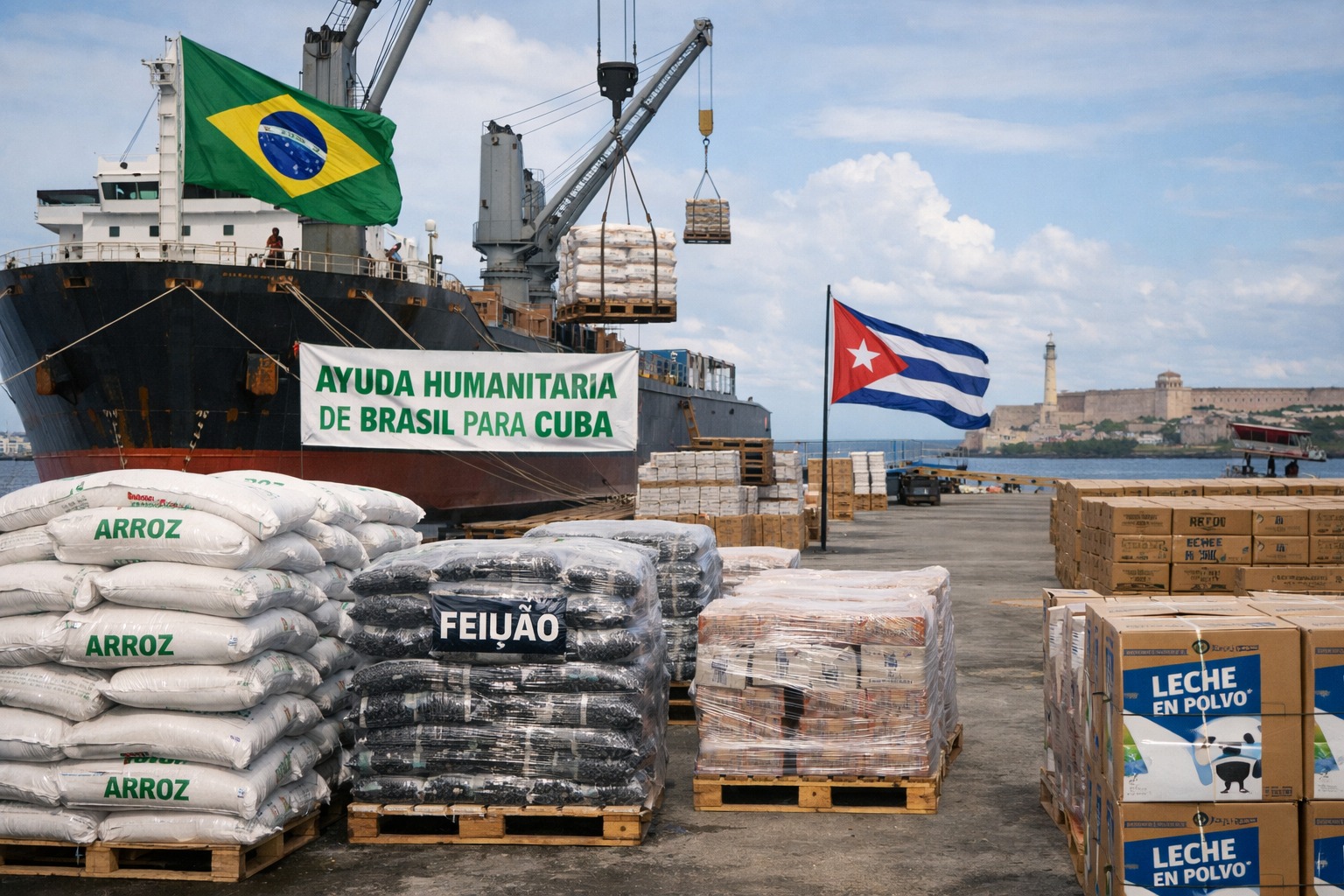 Cuba recibirá donación de arroz, frijoles y leche en polvo desde Brasil