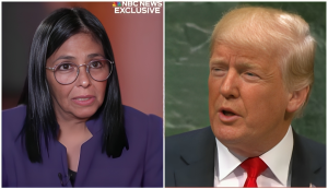 Delcy Rodríguez y Donald Trump