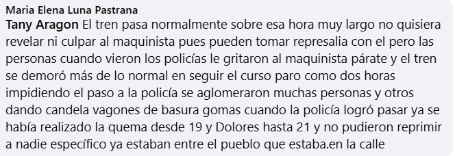 Manifestantes frenan un tren durante las protestas por los apagones en La Habana 2