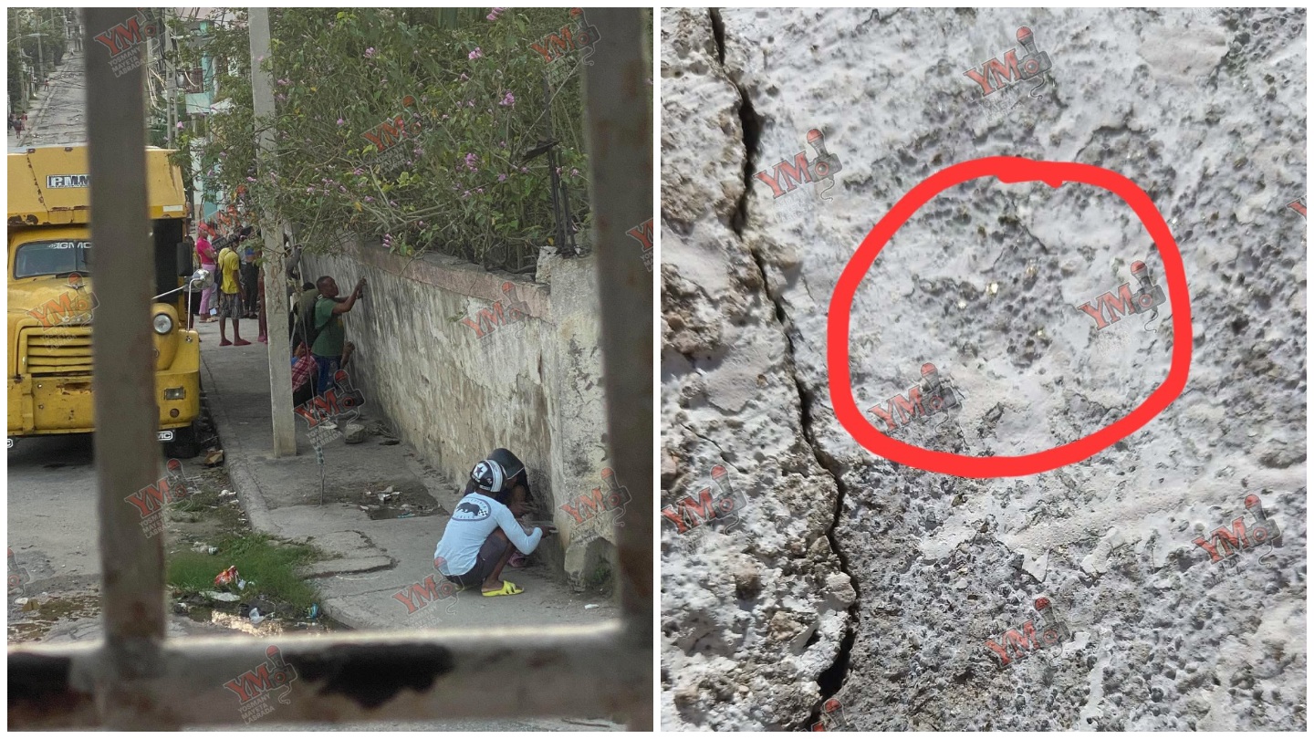 Varias personas comenzaron a raspar un muro en Santiago de Cuba Qué es lo brillante en su superficie