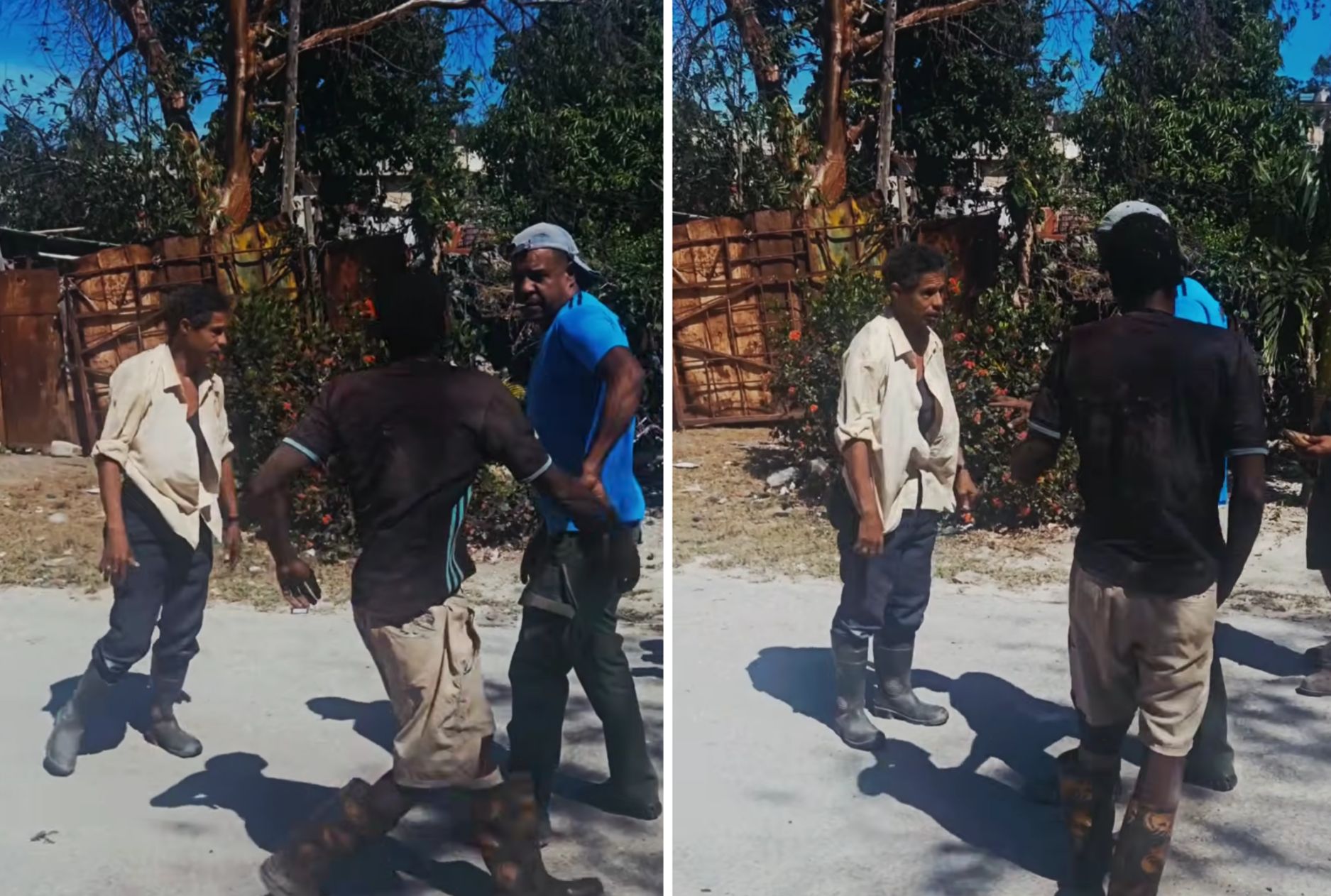 Cubanos se pelean en plena calle por un tanque de basura
