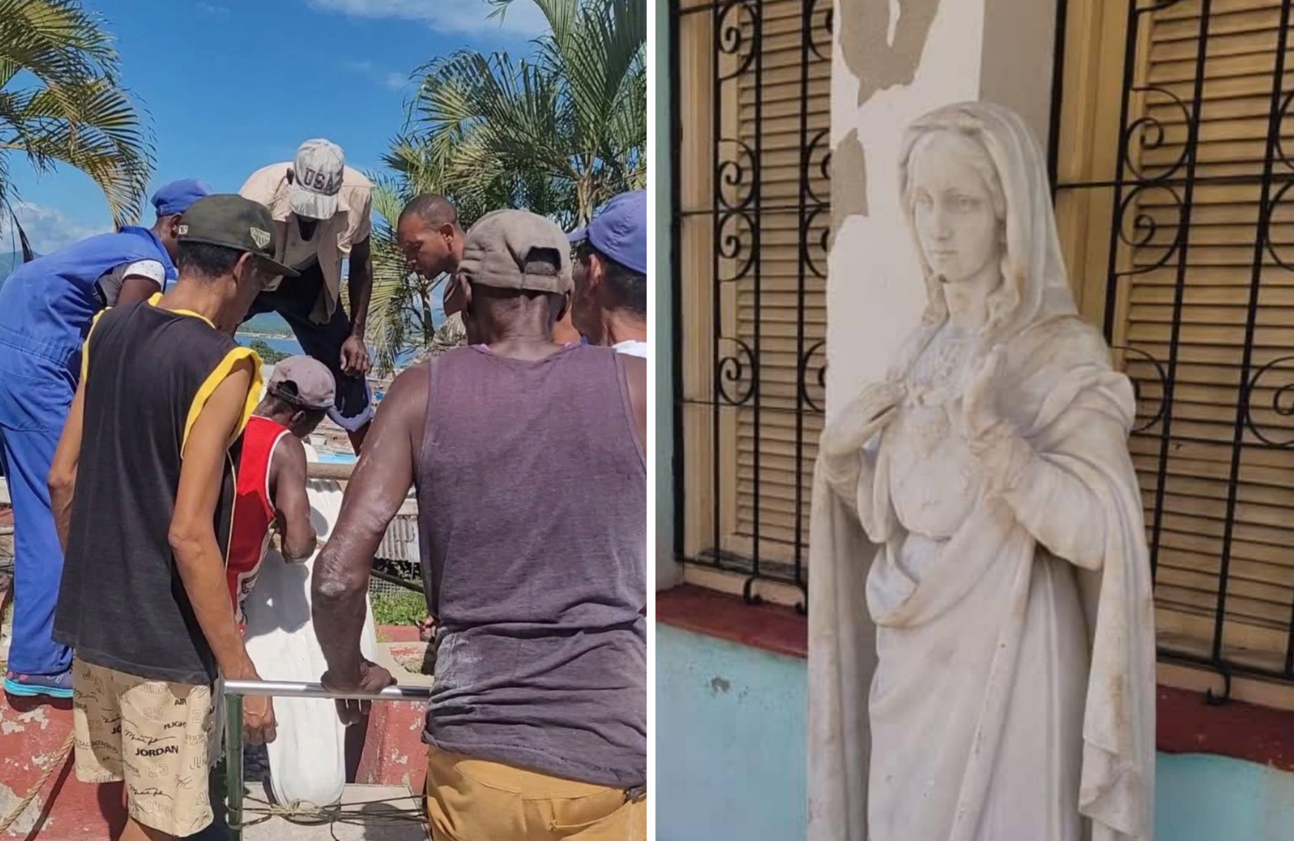 Épico rescate de una valiosa virgen de mármol de Carrara en Santiago de Cuba