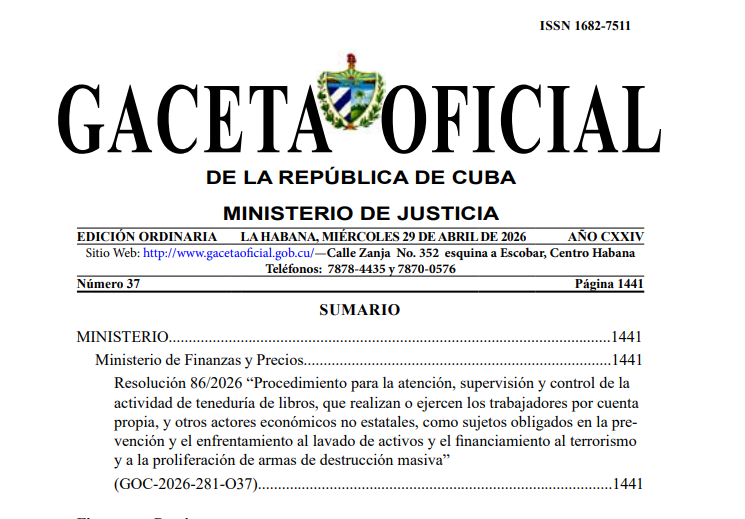 Gaceta Oficial define más inspecciones y control para los tenedores de libros en Cuba