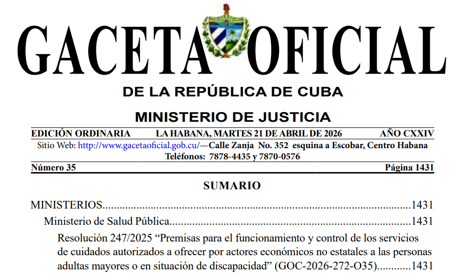 Gaceta Oficial define requisitos para que el sector privado abra asilo de ancianos