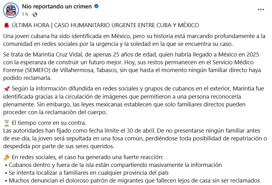Identifican a migrante cubana víctima de homicidio en el sur de México 3