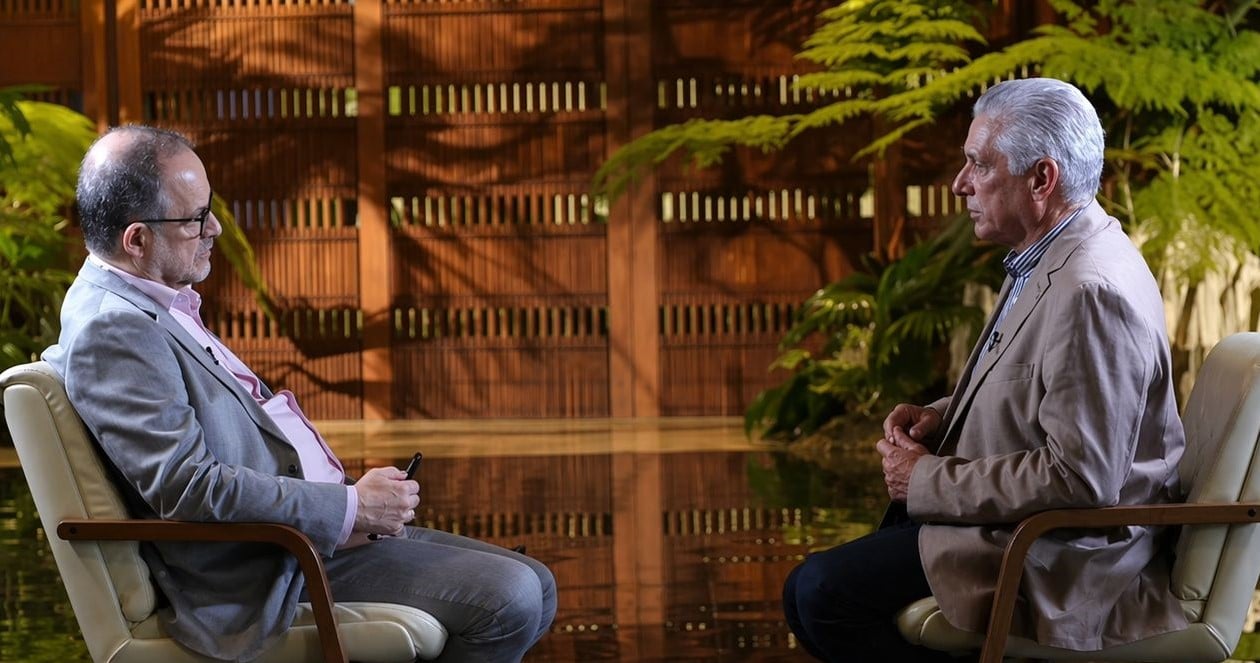 Miguel Diaz-Canel-entrevisa Opera Mundi Brasil-Captura de pantalla-Opera Mundi Youtube