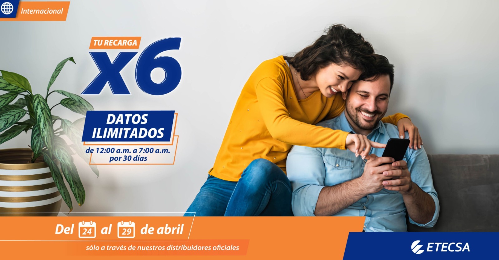 Recarga internacional de Etecsa multiplica por seis el saldo principal