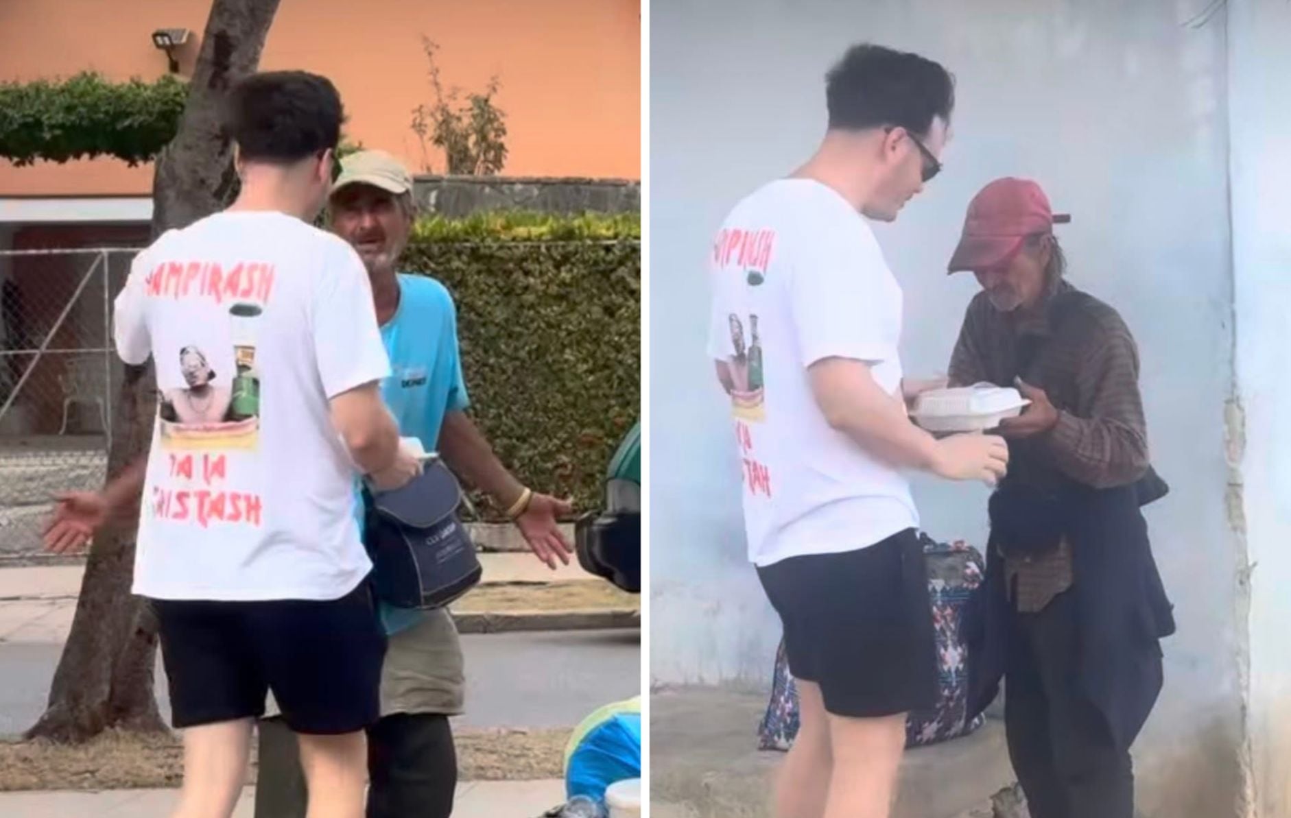 Sandro Castro reparte comida a personas de la calle en La Habana