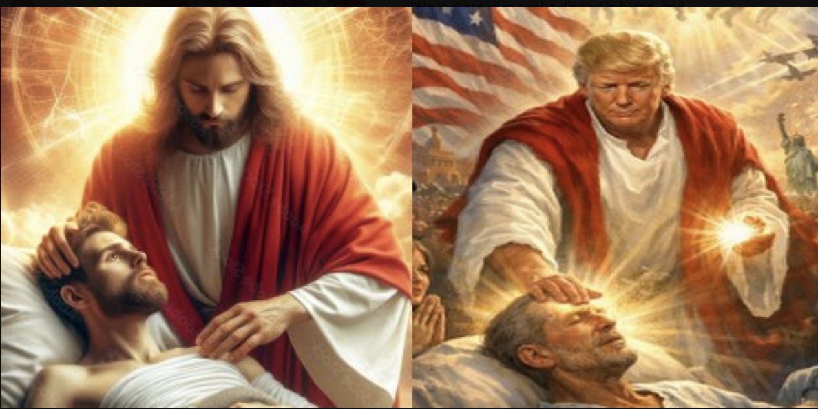 Usuarios no creen la versión de que el mandatario no sabía que estaba usando una imagen clásica y altamente conocida de Jesucristo. (Foto © X)