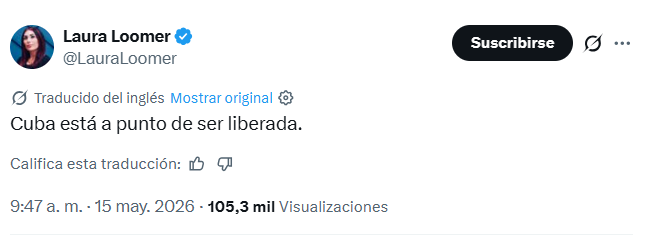 “Cuba está a punto de ser liberada”, según Laura Loomer activista cercana a Trump
