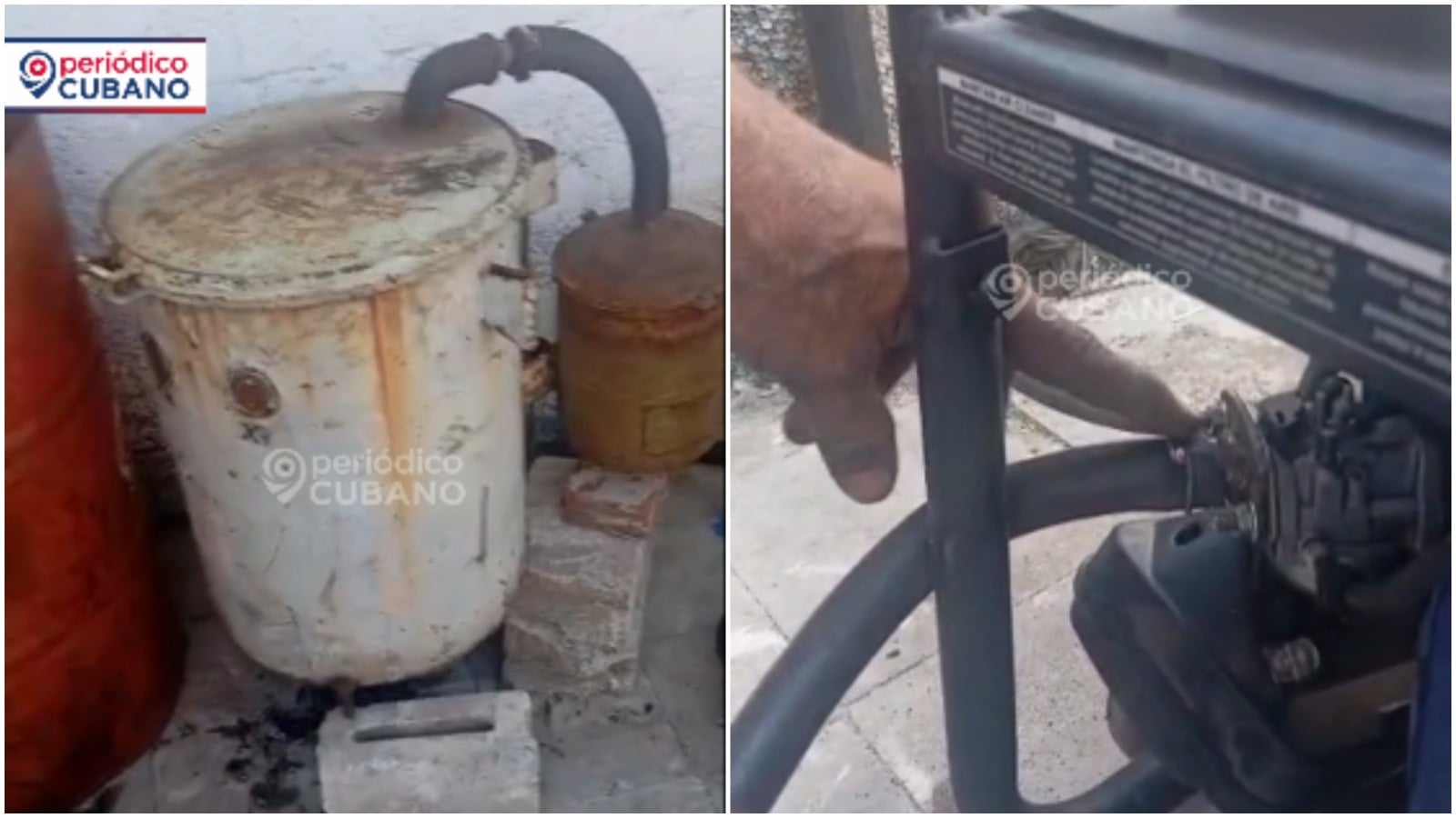 Cubano adapta gas de carbón a una planta eléctrica de gasolina ante la falta de combustible