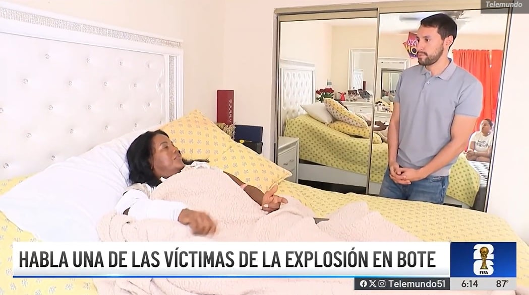 Iba a morir quemada hispana cuenta cómo escapó de la explosión de un bote en Miami-Dade