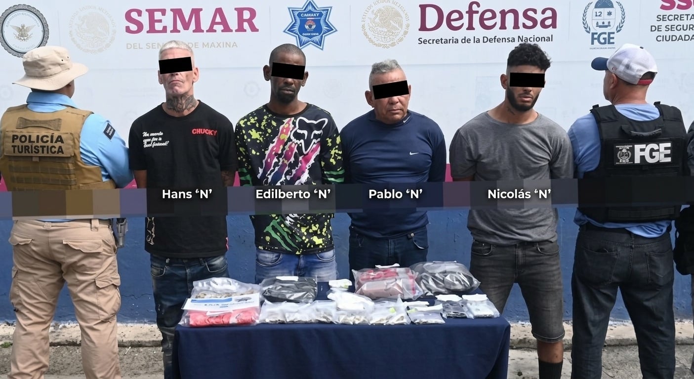 Cubanos detenidos en Cancún por narcomenudeo 