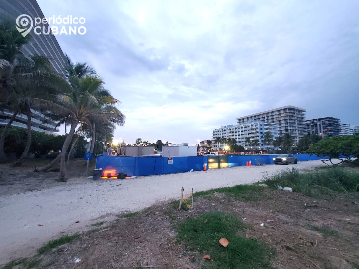 Zona del desastre del derrumbe de Surfside