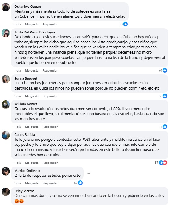Algunos de los comentarios hechos en la publicación. (Captura de pantalla © Facebook)