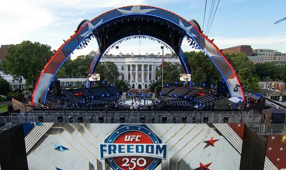 Octágono para la pelea de UFC en la Casa Blanca 