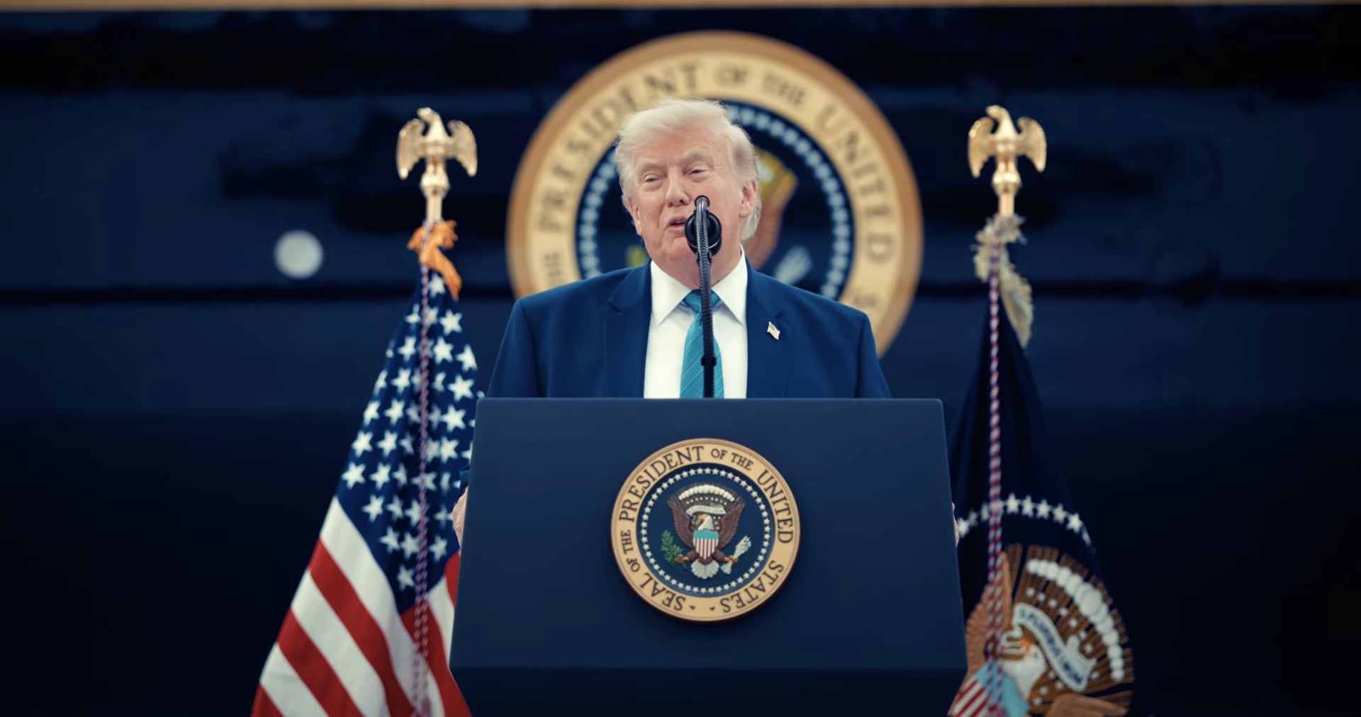 El presidente de Estados Unidos, Donald Trump, durante un discurso 