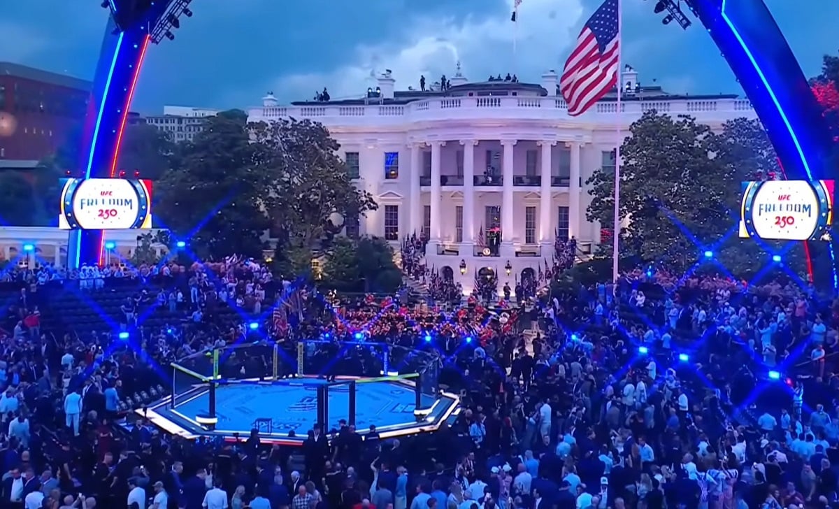 El evento fue un éxito, pero las autoridades consideran que no se repetirá debido al costo y a lo complicado de la logística de seguridad. (Captura de pantalla © UFC on Paramount+-YouTube)