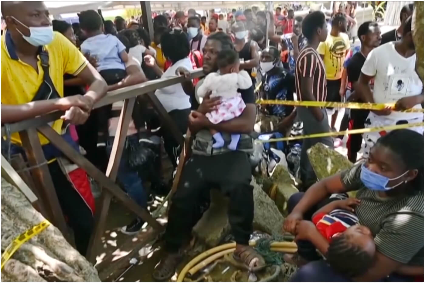 Migrantes rescatados en Brasil.