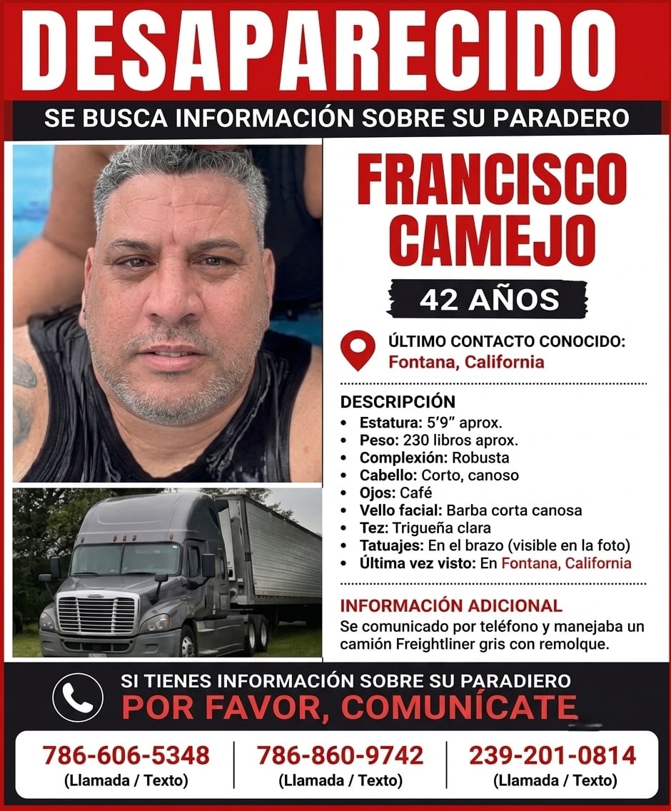 Buscan a camionero cubano visto por última vez en Fontana, California 2