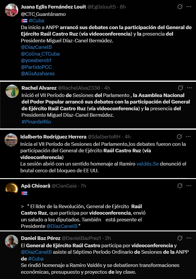 Capturas que muestran los mensajes oficiales.