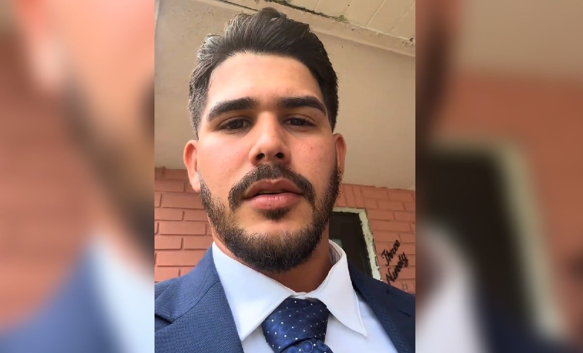 Imagen del cubano afectado por la actitud del juez.