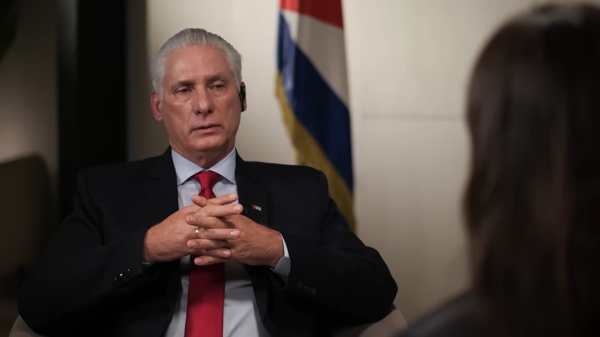 Miguel Díaz-Canel en una entrevista con Sky News