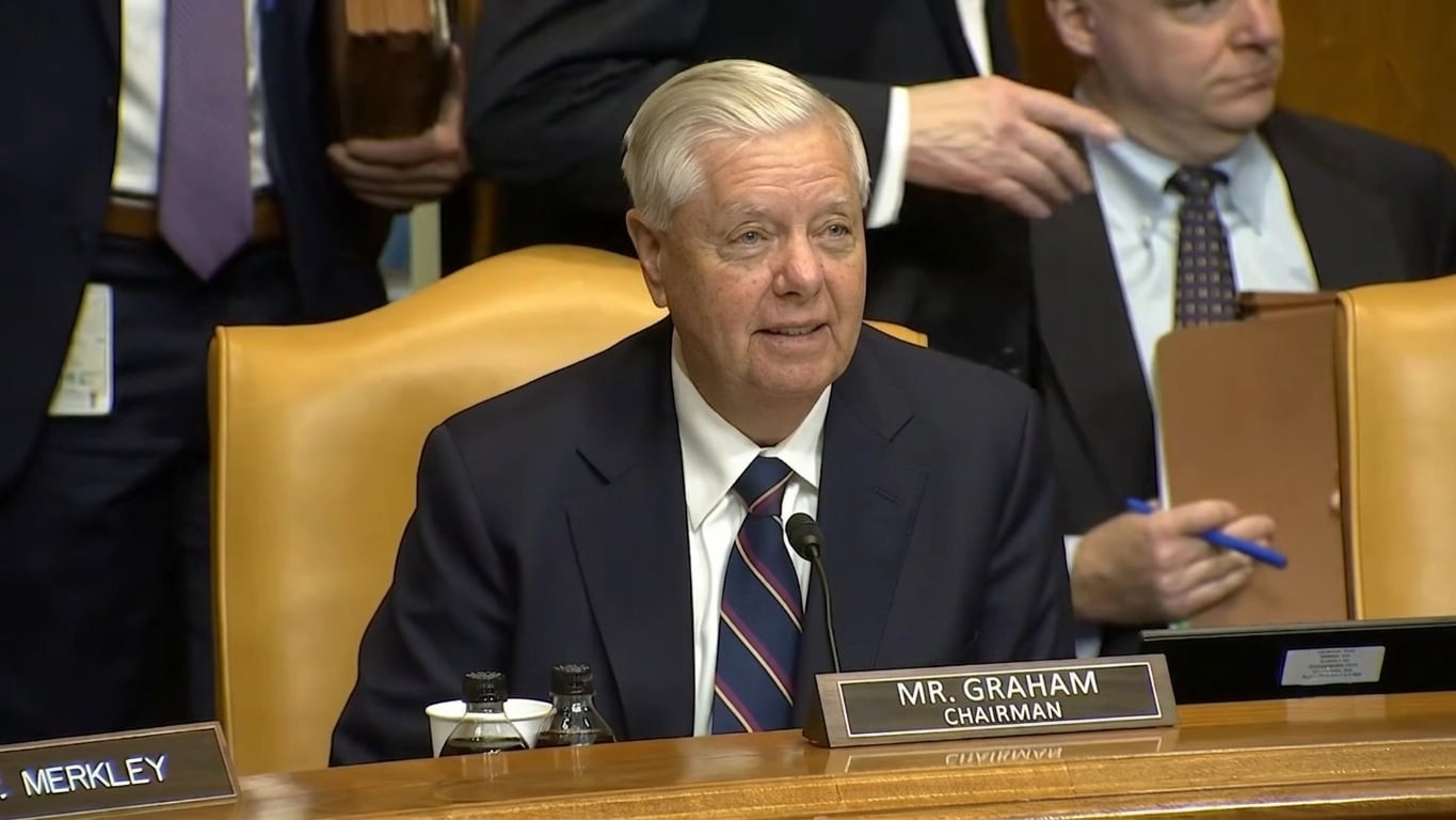 El senador republicano Lindsey Graham en una sesión del Congreso