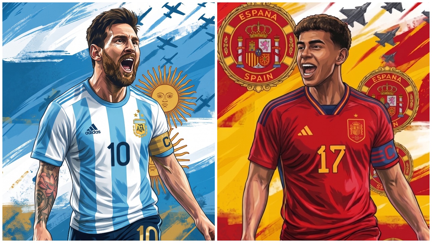 Lionel Messi y Lamine Yamal