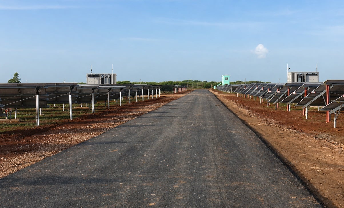 Paneles en el parque fotovoltaico en Ciego de Ávila.