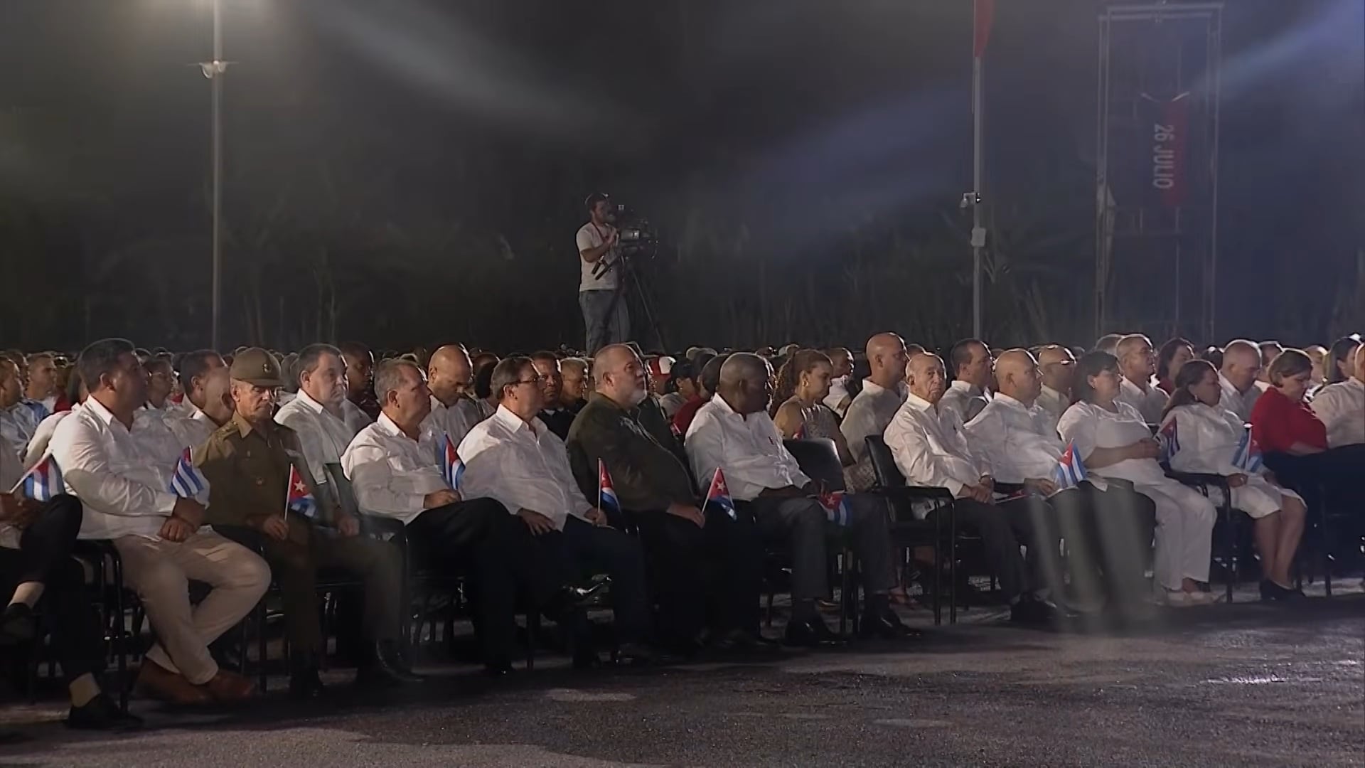 Autoridades cubanas en el evento conmemorativo del 26 de Julio