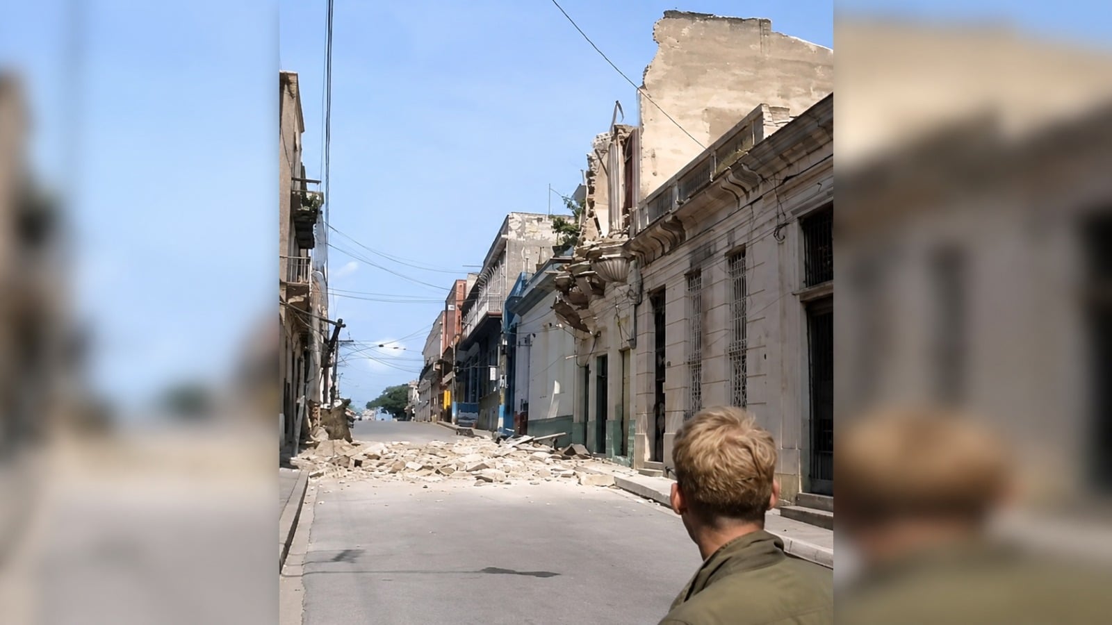 Derrumbe en la calle Milanés sorprende a residentes dentro del inmueble