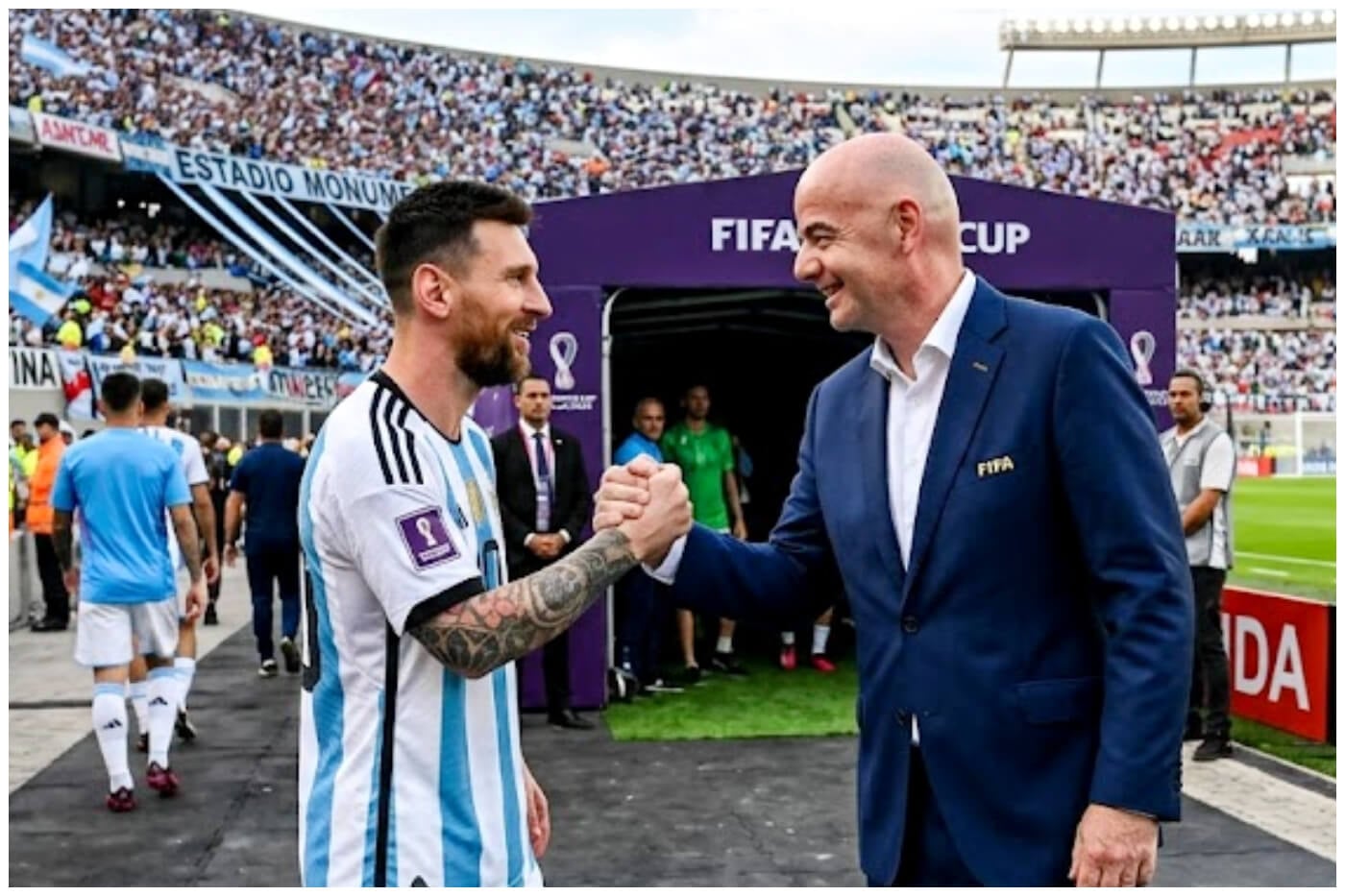 Gianni Infantino y Lionel Messi