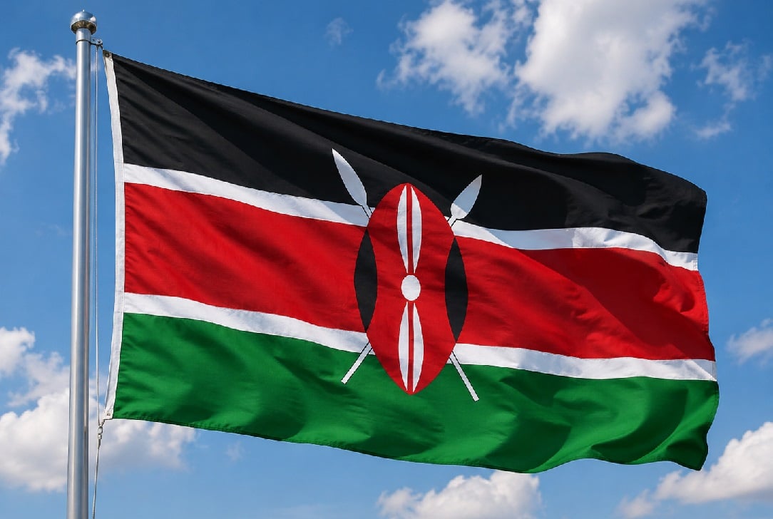 Imagen ilustrativa de una bandera de Kenia.
