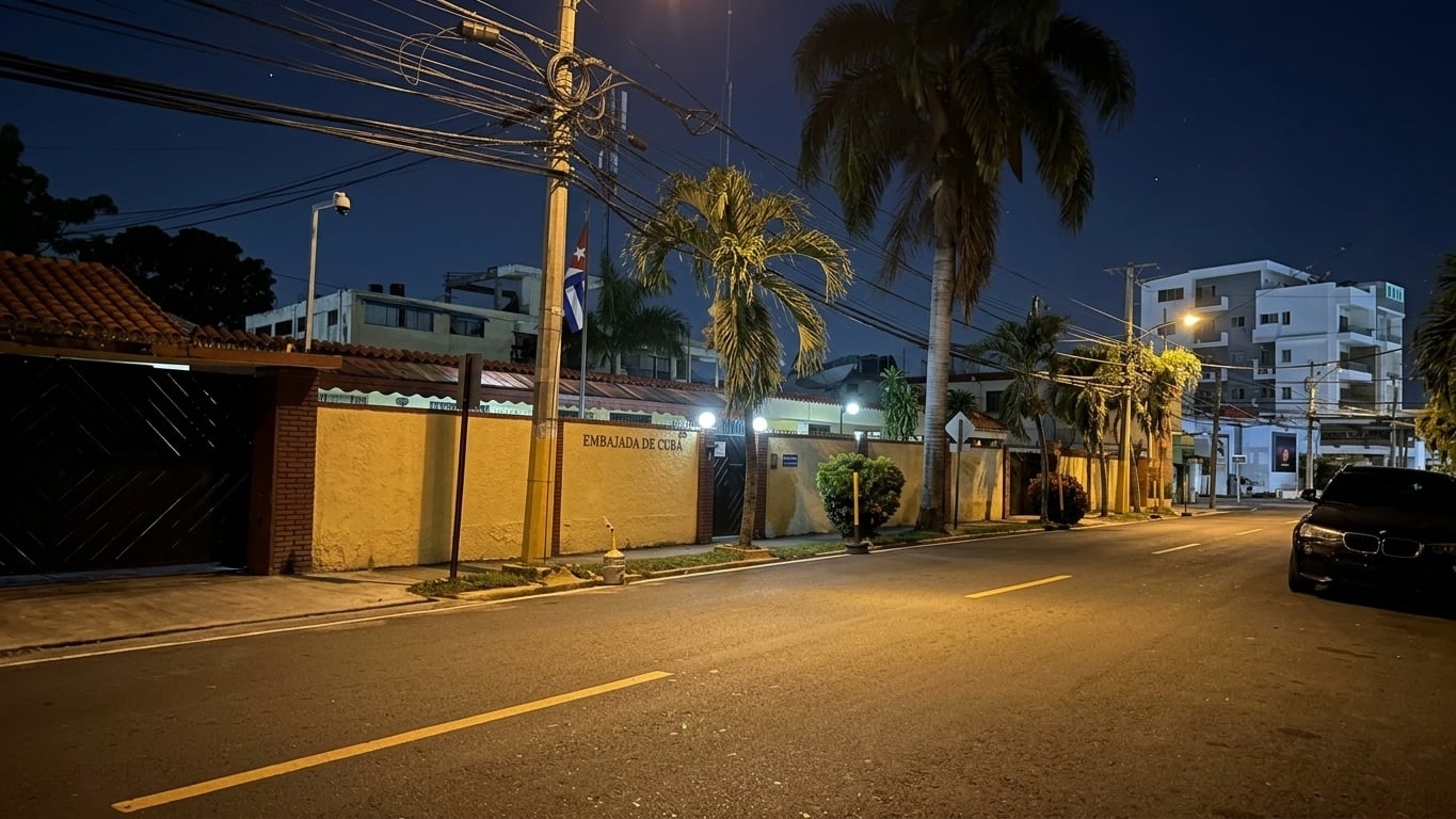 Captan movimientos de madrugada dentro y fuera de la Embajada cubana en República Dominicana