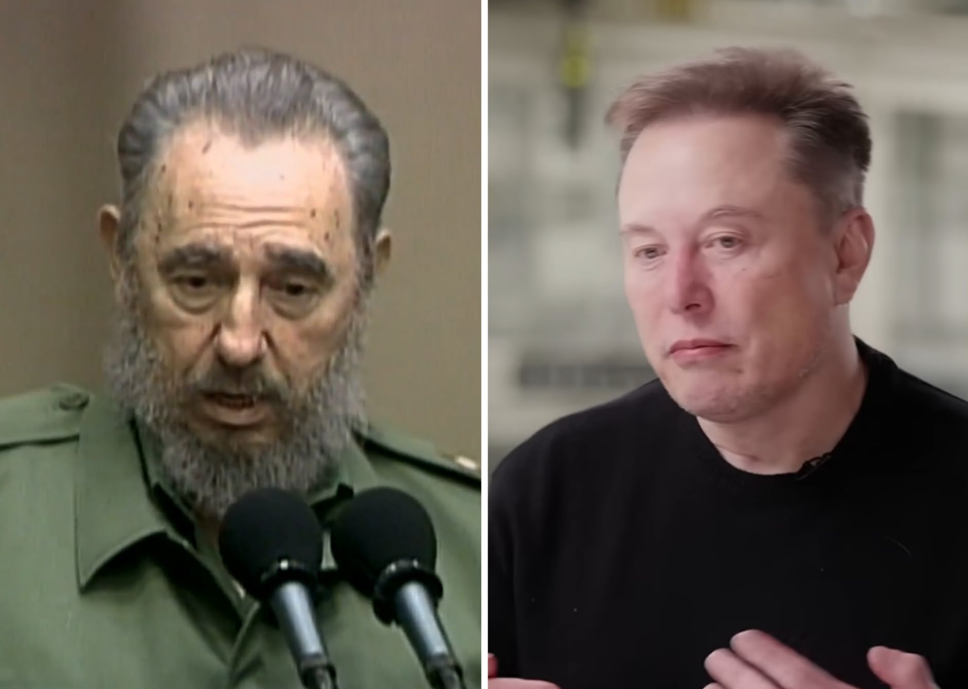 Comparan las fortunas de Fidel Castro y Elon Musk