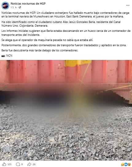 Cubano fallece en Guyana.