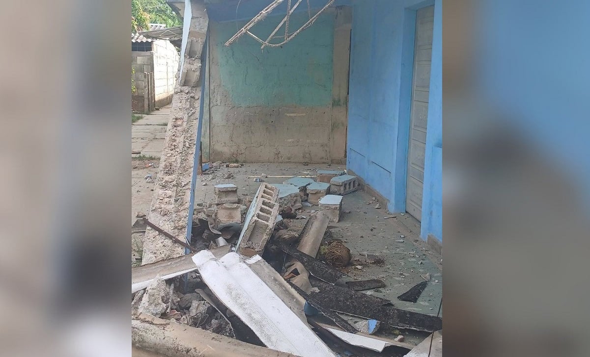 Imagen del derrumbe ocurrido en Matanzas.