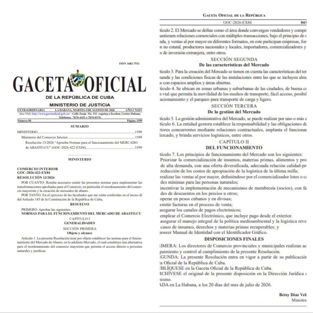 Gaceta Oficial de Cuba No. 84-2026