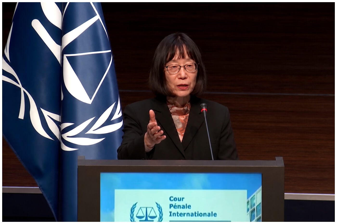 Tomoko Akane, presidenta de la Corte Penal Internacional.