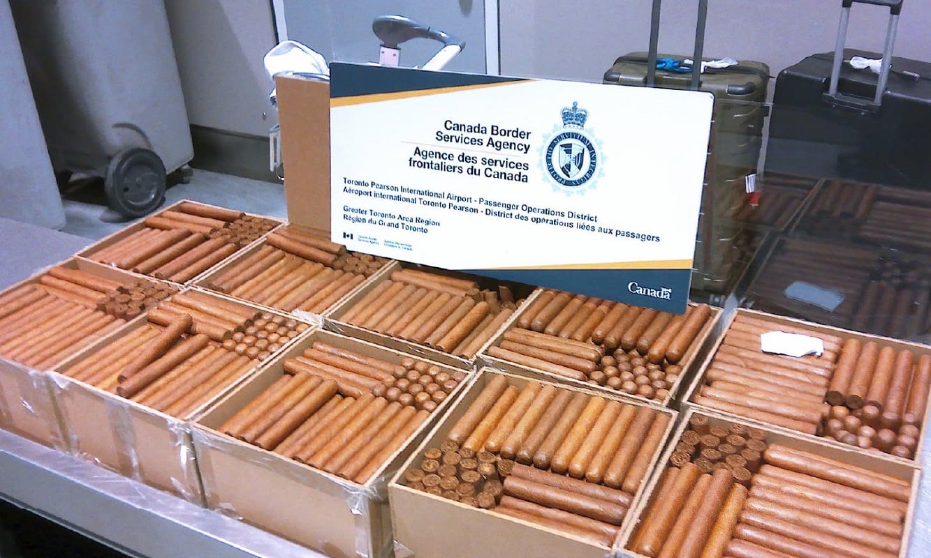 Habanos decomisados por las autoridades canadienses.