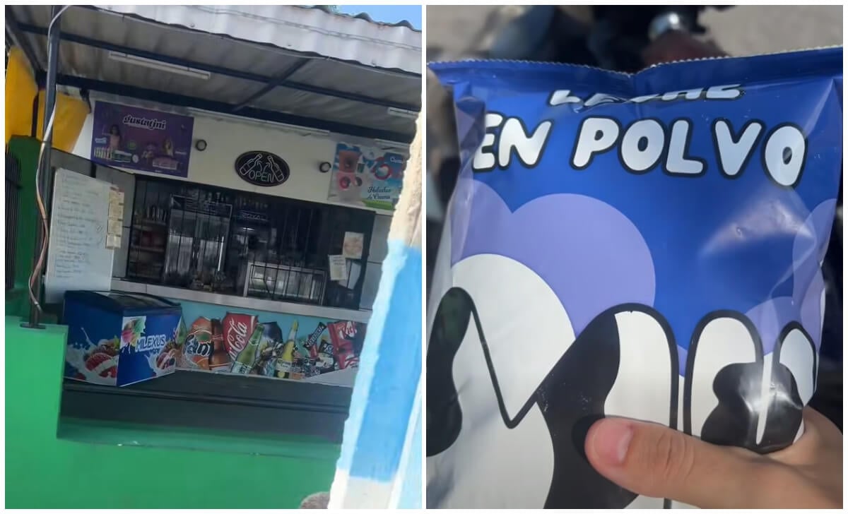 Imágenes ilustrativas de las Mipymes y la leche en polvo.