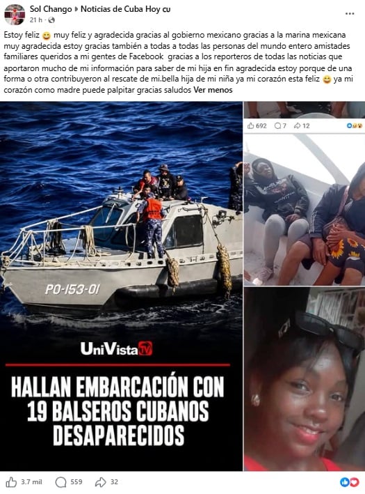 Publicación de la agradecida madre cubana.