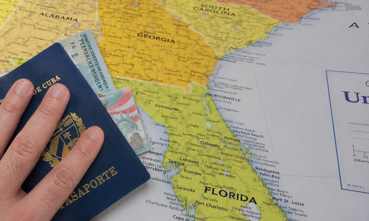 Residencia permanente en un mapa de Florida.