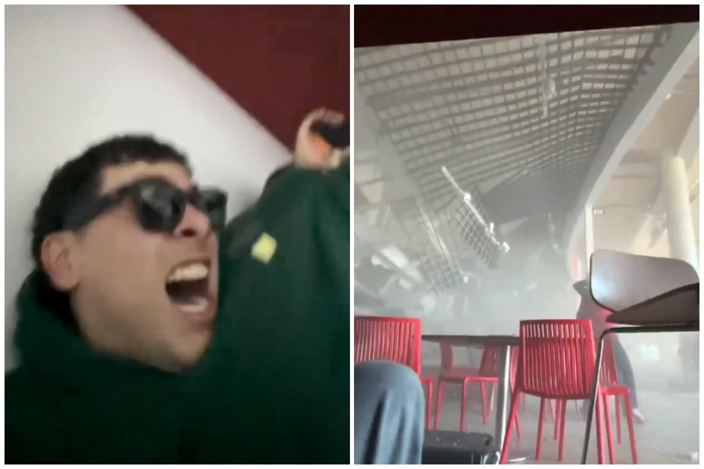 Un joven colombiano en el aeropuerto de Pereira grabó el terremoto de Colombia.